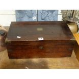 A Victorian Rosewood Writing Slope With Brass Mounts