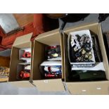 Three Boxes Containing Die-Cast & Other Model Vehicles