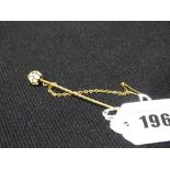 A High Ct Gold Swivel Stick Pin & Safety Chain