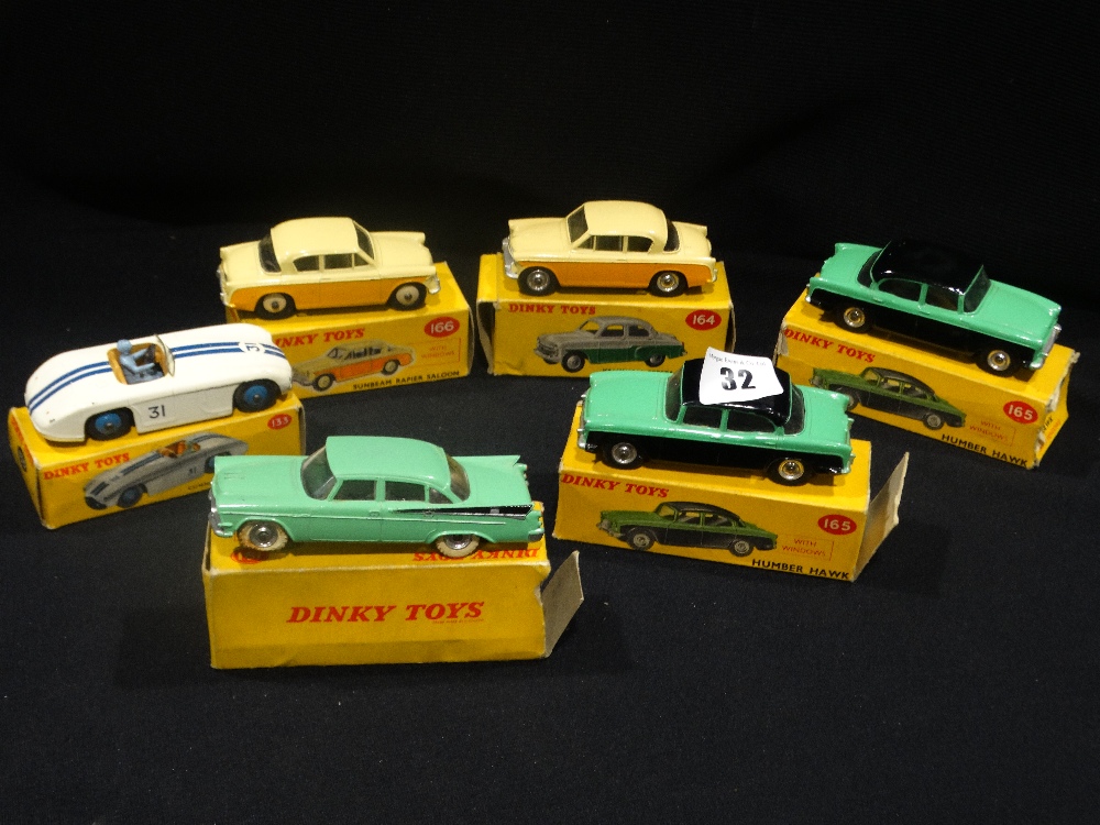 Six Boxed Dinky Toy Model Cars To Include Humber Hawk No 165