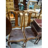 Three Matching Polished Oak Dining Chairs