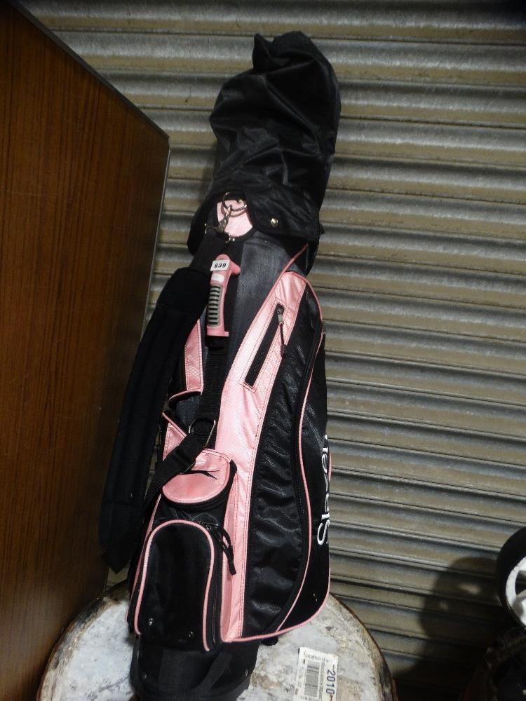 A Ladies Slazenger Golf Bag & Clubs, Together With Trolley