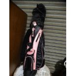 A Ladies Slazenger Golf Bag & Clubs, Together With Trolley