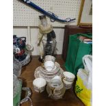 A Quantity Of Gilt Decorated Tea Ware Together With A Clown Figure Etc