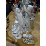 Four Mixed White Ceramic Figures & Groups