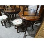 A Pair Of Richard Bell Bar Seater Cast Iron Based Britannia Tables