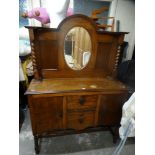 An Early 20th Century Polished Oak Mirrored Sideboard