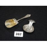 Two Continental Silver Caddy Spoons