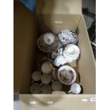 A Box Of Mixed Antique Tea Ware