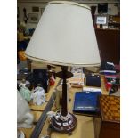 An Edwardian Circular Based Mahogany Table Lamp