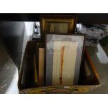 A Box Of Mixed Pictures & Prints