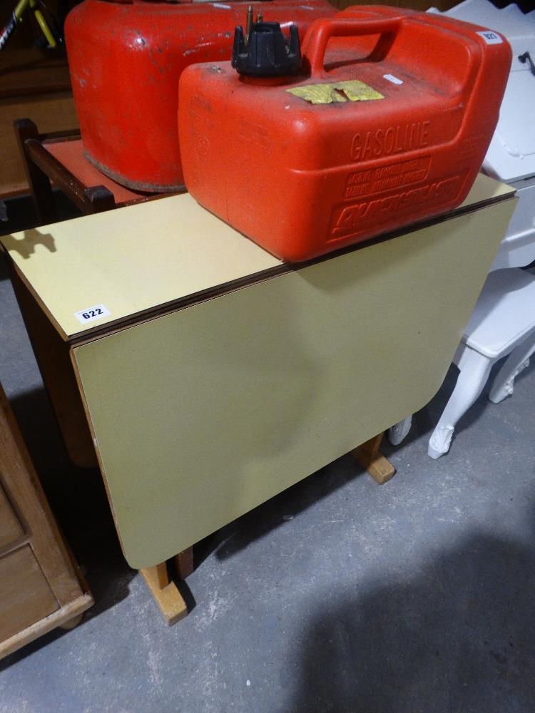 A Formica Topped Drop Leaf Table, Together With A Tea Trolley