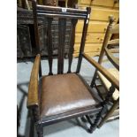 An Early 20th Century Polished Oak Carver Chair
