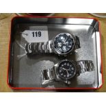 Two Gentleman`s Stainless Steel Wrist Watches