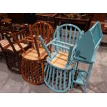 Four Spindle Backed Kitchen Chairs Etc (8)