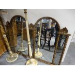 A Gilt Framed Double Arch Over Mantel Mirror, 68" Wide
