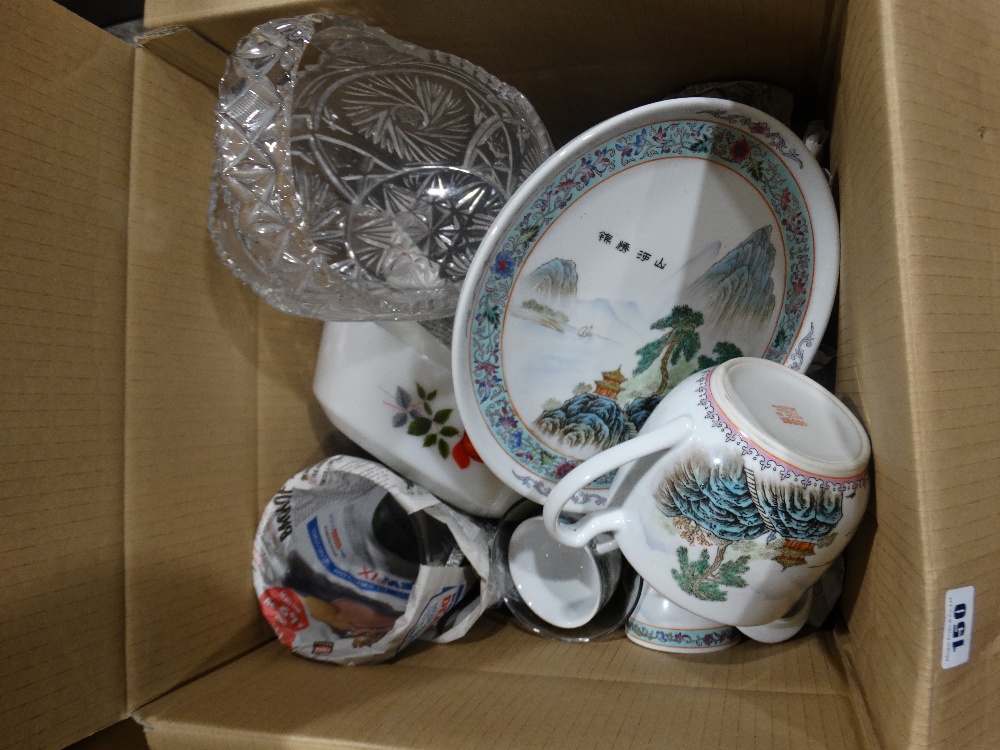 A Box Of Mixed Pottery & Glassware