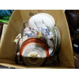 A Box Of Mixed Ribbon & Other Plates