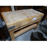A Large Butchers Block & Stand By Albert Isherwood & Co Ltd, Shropshire, 4ft X 2ft