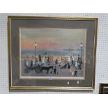 Helen Bradley, A Coloured Promenade Print, Signed In Pencil