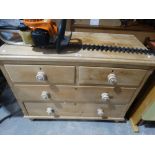 A Stripped Pine Chest Of Two Short & Two Long Drawers