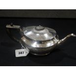 An Oval Based Georgian Style Silver Teapot With Hallmarks For Sheffield 1900