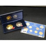 A Two Coin Jubilee Commemorative Set, Together With A Pre-Decimal Coin Set