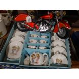 A Boxed Nursery Ware Tea Set, Together With A Model Motorcycle