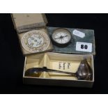 A Vintage Pocket Compass, Together With A Negretti & Zambra Pocket Barometer Etc