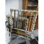 Two Square Brass Single Bed Frames & Irons