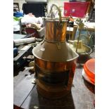 A Large Copper & Brass Mast Head Lamp