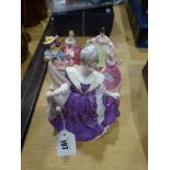 Five Royal Doulton & Other China Figures