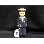 A Mid 20th Century Plastic Sailor Souvenir Doll "Holyhead Ferry"