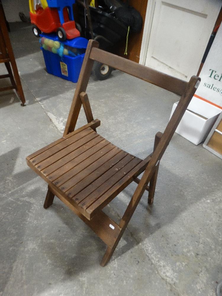Four Wooden Folding Patio Chairs