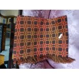 An Orange Ground Welsh Woolen Blanket