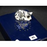 A Boxed Royal Crown Derby Collectors Club Paperweight, Sleeping Cat