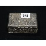 An Embossed Silver Trinket Box, The Lid With Scenes Of Musician Figures, Chester 1903