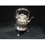 A Victorian & Silver Plated Spirit Kettle On Stand