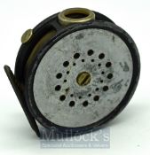 Hardy Perfect 3 3/8” alloy fly reel - ribbed alloy foot, Agate line guide, face plate loss of