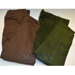 Fishing Clothing Trousers – Orvis cotton green trousers together with Sherwood Forest brown padded