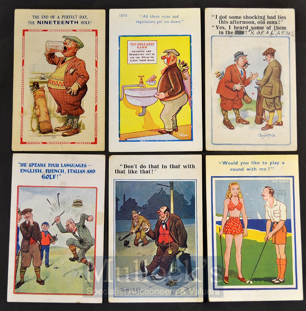 Large collection of early Golfing, Cycling and “The Captain” series humorous postcards from 1903