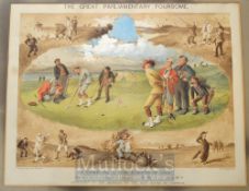 Pipeshank, George (John Wallace) c.1890 Original Copes Tobacco Chromolithograph Golfing
