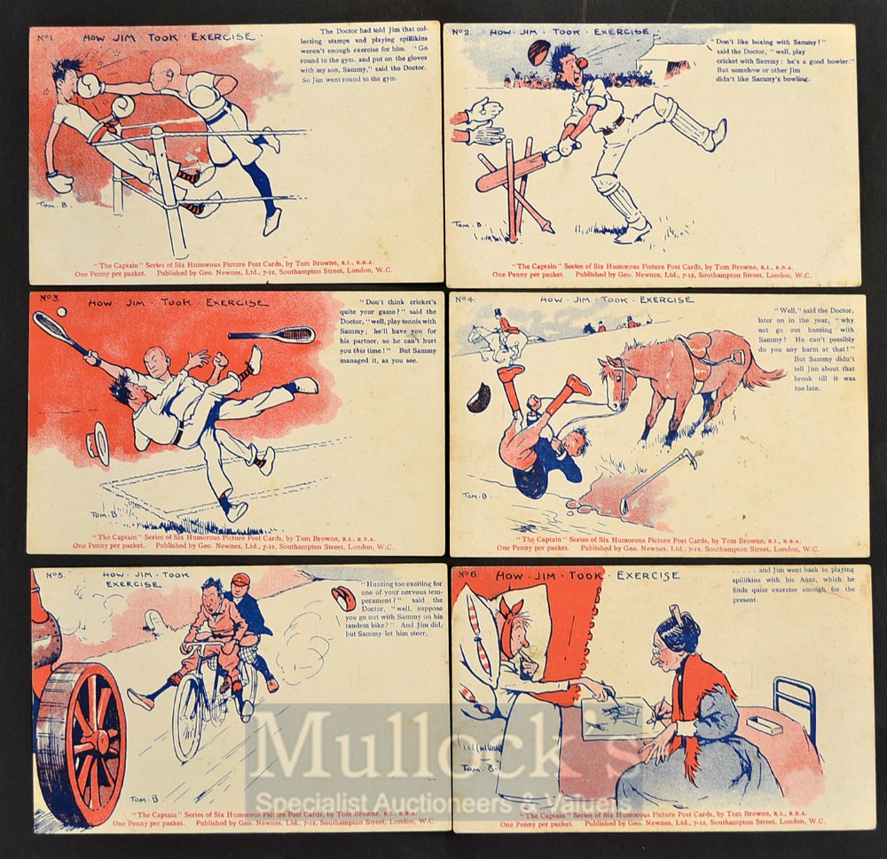 Large collection of early Golfing, Cycling and “The Captain” series humorous postcards from 1903 - Image 2 of 4