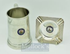Herts County Professional Golfers Alliance presentation items - Hallmarked silver ashtray by