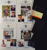 Collection of 4x Association of Golf Writers Annual Dinner menus and Golf Writers Assoc. Notebooks