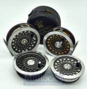 2x Hardy The Sunbeam alloy fly reels, 5/6 and 6/7 - both agate line guides, backplate tension