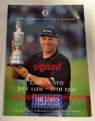 1999 Official Open Golf Championship multi-signed programme – played at Carnoustie and signed by