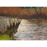 Wilkinson, Norman (1878-1971) R.A, R.B.A, R.I, R.O.I “Trout Rising” water colour signed –image 10.25