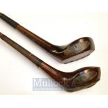 Pair of Wallis and Fulford Patent Spliced Joint Neck Woods to include a driver and brassie, with