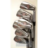 Set of MacGregor Tourney DX Irons Nos 3-9, 11 and SI fitted with the original black and gold leather